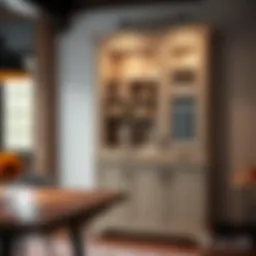 Elegant standing pantry cabinet showcasing modern design