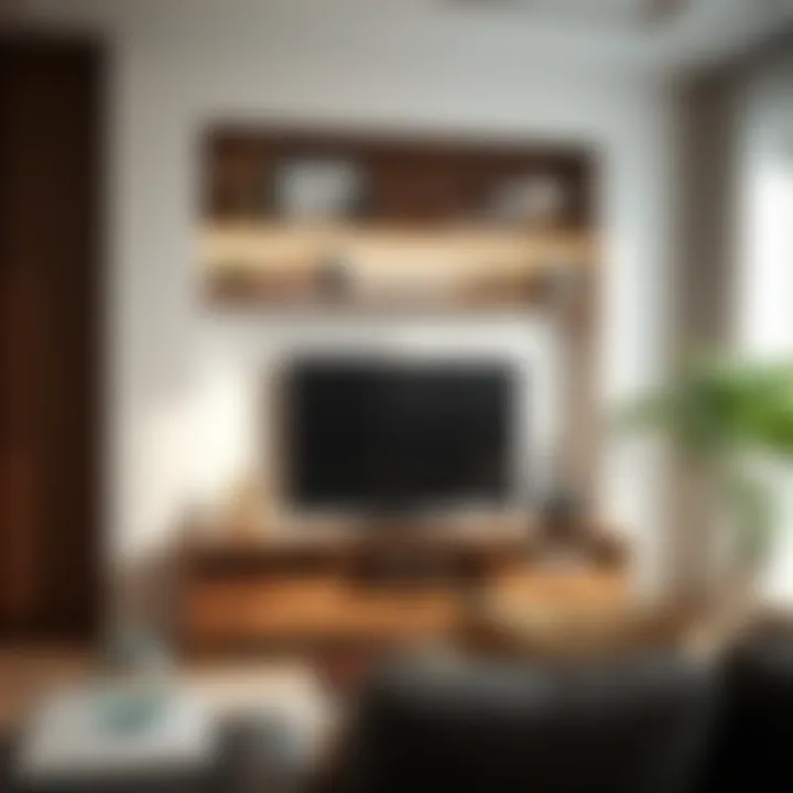 Coherent design showcasing shelf integration with TV setup