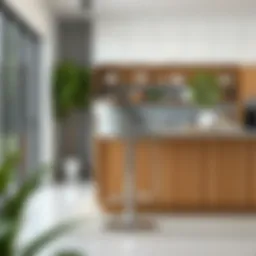 Elegant swivel bar stool with back and arms in a modern kitchen setting