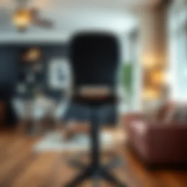 Ergonomic swivel bar stool with back support in a cozy interior