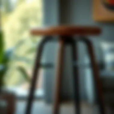 Ergonomics for Comfort and Style Close-up of ergonomic features of a tall narrow stool