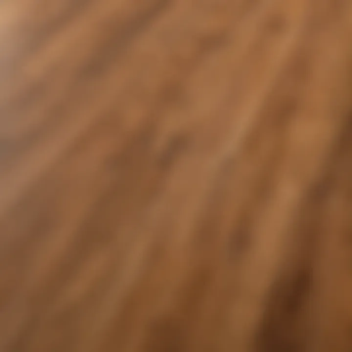 Close-up of teak wood planks showcasing the rich grain