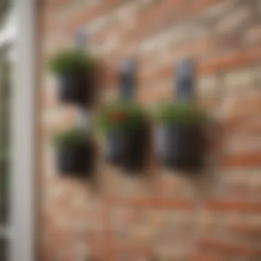 Outdoor Wall-Mounted Pots Outdoor wall-mounted pots enhancing home exterior
