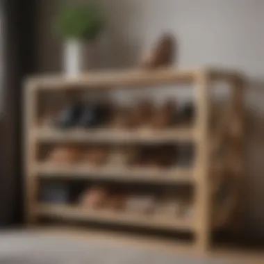 Modern Wooden Shoe Rack Elegant wooden shoe rack with modern design