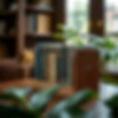 An elegant wooden book stand showcasing a collection of classic literature.