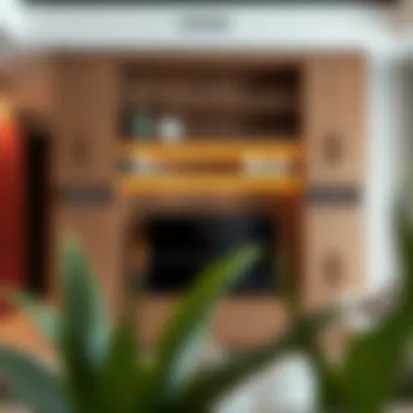 Contemporary TV Hutch with Aesthetic Appeal Elegant TV hutch with decorative elements and modern technology integration