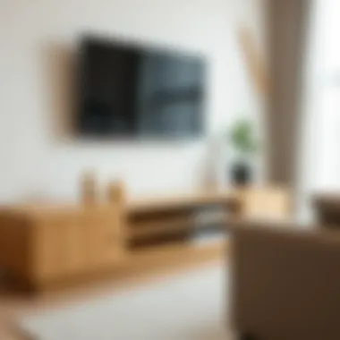 Eco-Friendly Materials in Modern Furniture Close-up of sustainable materials used in TV hutch construction