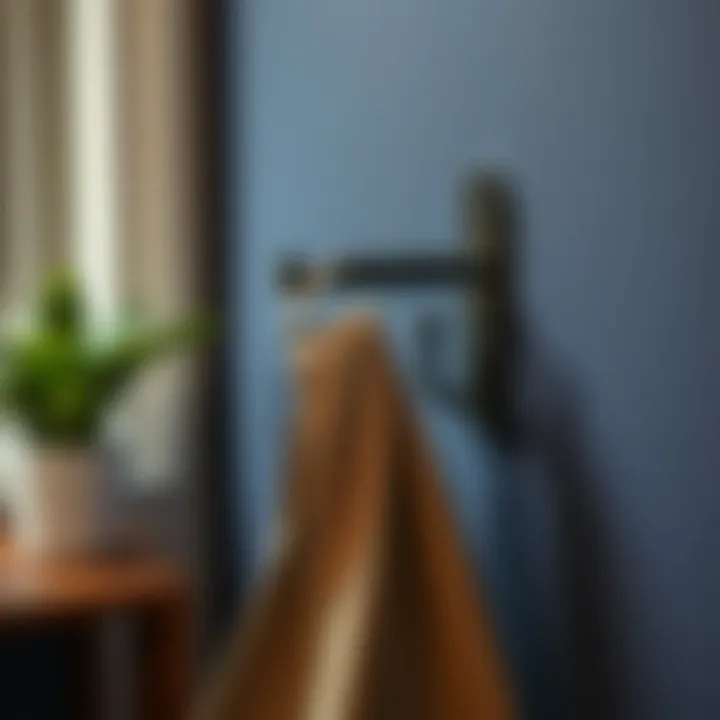 Close-up of a modern desk bag hook adding aesthetic value