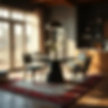 Aesthetic rug placement under a dining table