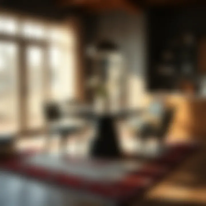 Aesthetic rug placement under a dining table