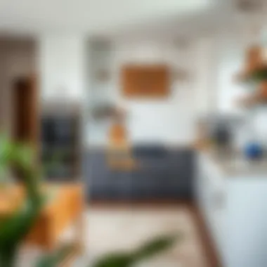 Contrast of materials in kitchen decor