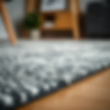 Close-up of a textured 5x7 rug