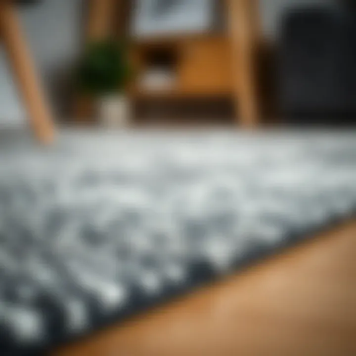 Close-up of a textured 5x7 rug