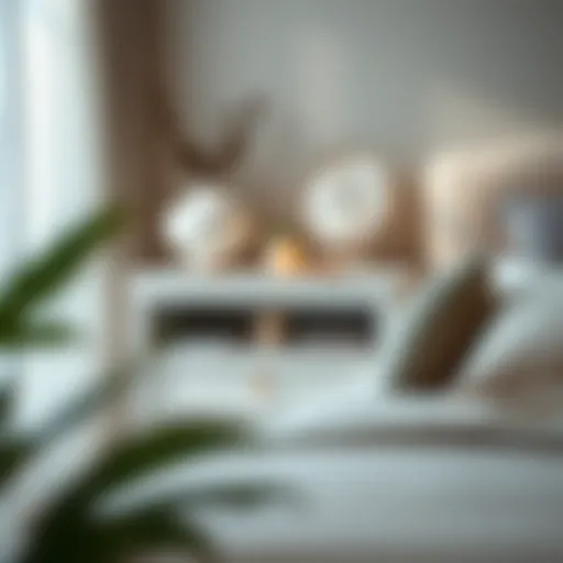 Elegant white nightstand with decorative elements