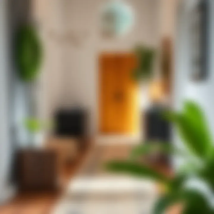 A stylish entryway showcasing a 2x5 washable rug runner complementing the decor