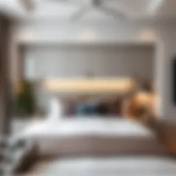 Modern built-in headboard with integrated lighting