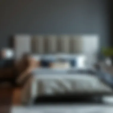 Variety of materials used for grey headboards
