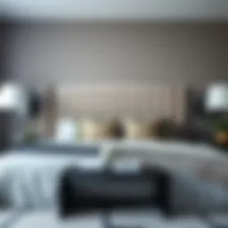 Elegant grey headboard showcasing minimalist design