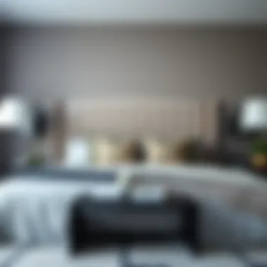 Elegant grey headboard showcasing minimalist design