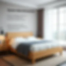 Detailed diagram showcasing queen bed dimensions