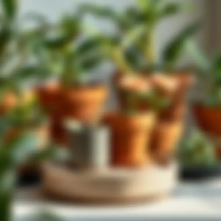 Various materials used for flower pot water trays