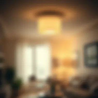 A beautifully lit room with flush mount lighting enhancing the ambiance