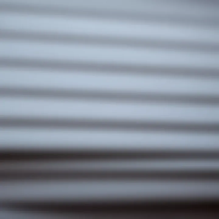 Close-up view of gray roller blinds texture and materials