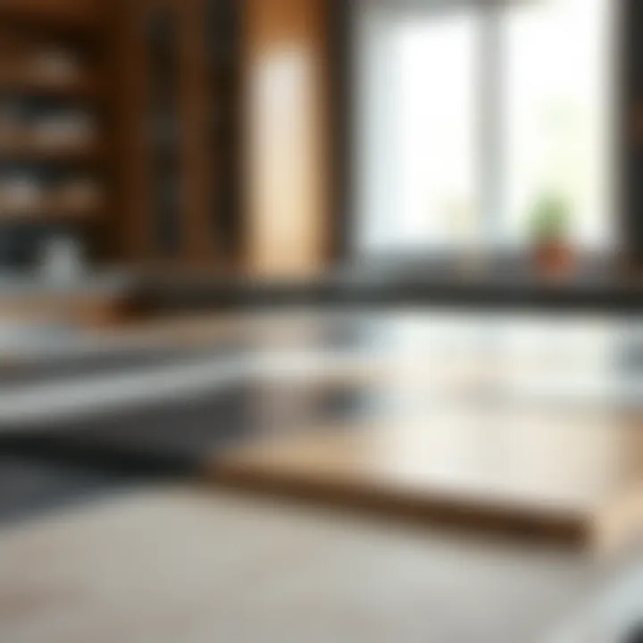 Diverse Laminate Countertop Samples Variety of laminate countertop samples showcasing different colors and textures.