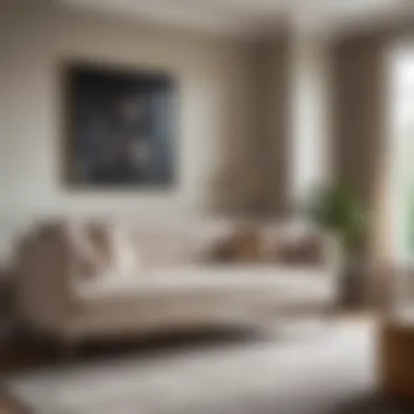 Stylish Living Space Featuring Upholstered Bench Contemporary upholstered bench with hidden storage in a stylish living room