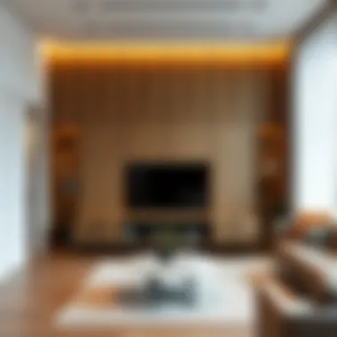 Stylish Wall Cabinet in a Minimalist Living Room Stylish wall cabinet in a minimalist living room