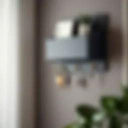Elegant wall mounted organizer with key hooks and mail slot