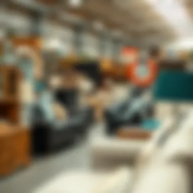 Diverse Selection at a Used Furniture Marketplace A vibrant marketplace filled with various used furniture options